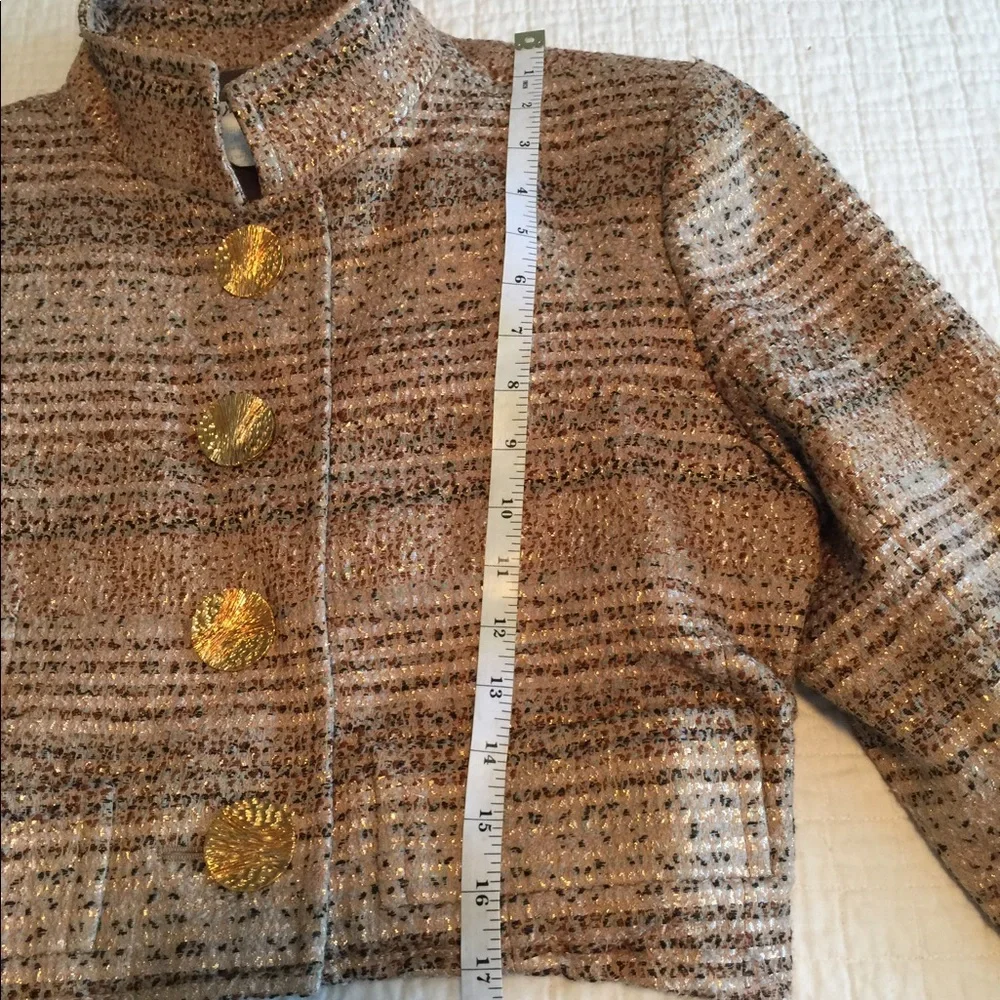 Pristine VTG YSL rive gauche mini skirt suit in earth tones w/bold gold buttons - Picture 8 of 16